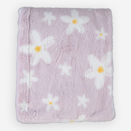 Lilac Patterned Fleece Throw 152x178cm - Image 1 - please select to enlarge image
