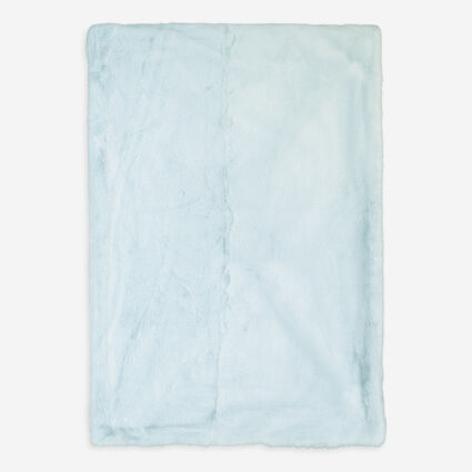 Icy Blue Faux Fur Throw 127x178cm - Image 1 - please select to enlarge image