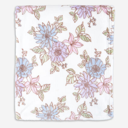 Multicoloured Floral Throw 152x178cm - Image 1 - please select to enlarge image