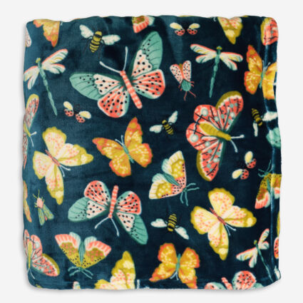 Multicolour Butterfly Soft Throw 152x127cm  - Image 1 - please select to enlarge image