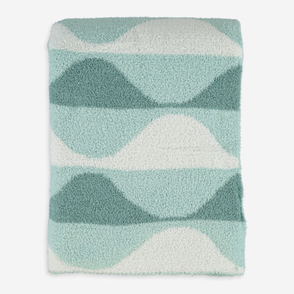 Mint Green Vintage Wave Throw 178x127cm - Image 1 - please select to enlarge image