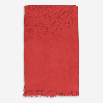 Cranberry Lace Patterned Throw 130x170cm - Image 1 - please select to enlarge image