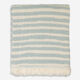Blue & Mallow Stripe Tassel Throw 127x178cm - Image 1 - please select to enlarge image
