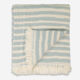 Blue & Mallow Stripe Tassel Throw 127x178cm - Image 2 - please select to enlarge image