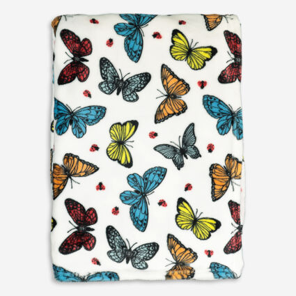 Multicolour Butterfly Soft Throw 150x200cm - Image 1 - please select to enlarge image