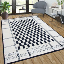 Herringbone Black/Ivory Indoor/outdoor Rug - RugsTK