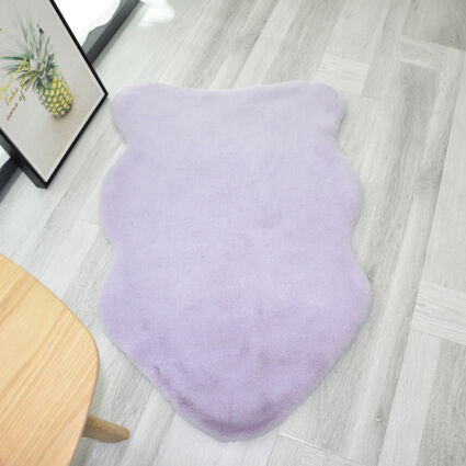 Lilac Faux Fur Rug 90x60cm - Image 1 - please select to enlarge image