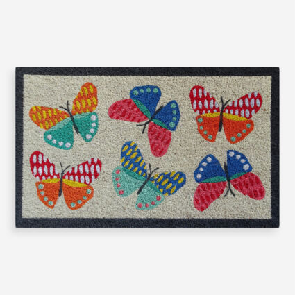 Multicolour Butterfly Door Mat 45x75cm - Image 1 - please select to enlarge image