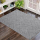 Grey Hand Tufted Wool Patterned Rug 213x152cm - Image 1 - please select to enlarge image