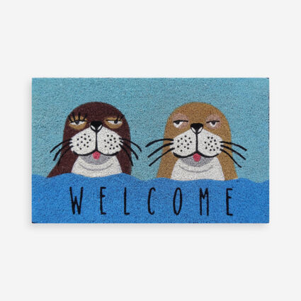  Blue Otter Welcome Door Mat 75x45cm - Image 1 - please select to enlarge image