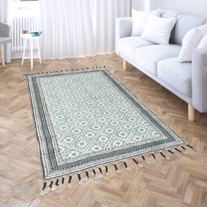 Multicolour Embroidered Rug 152x91cm - Image 1 - please select to enlarge image