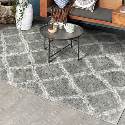 Grey Nordic Patterned Rug 168x105cm - Image 1 - please select to enlarge image