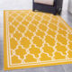 Gold Tone Terrace Patterned Rug 114x68cm - Image 1 - please select to enlarge image