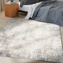 Grey & Blue Infinity Patterned Rug 221x160cm