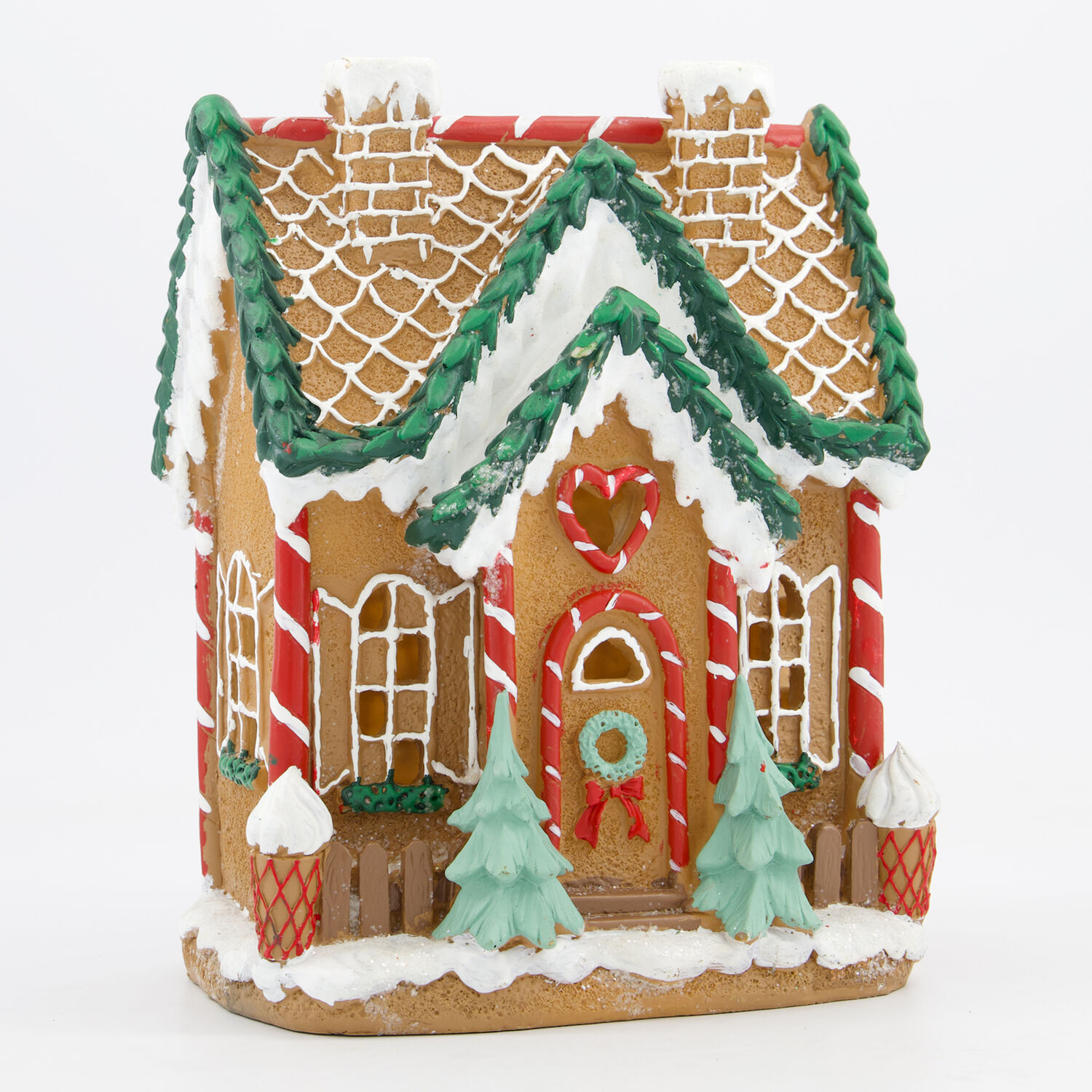 Green Red Light Up Gingerbread House 24x18cm TK Maxx UK