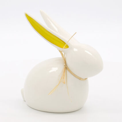 White & Gold Tone Porcelain Bunny Decoration 16x15cm  - Image 1 - please select to enlarge image
