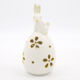 White Ceramic Bunny & Egg Easter Decoration 23x11cm - Image 1 - please select to enlarge image