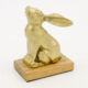 Gold Tone Aluminium Cast Rabbit Ornament 17x13cm - Image 1 - please select to enlarge image