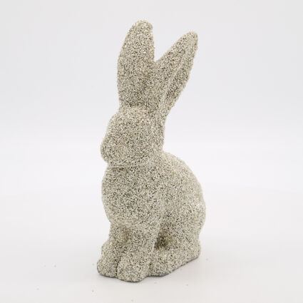 Silver Tone Glitter Bunny Easter Decoration 26x10cm - Image 1 - please select to enlarge image