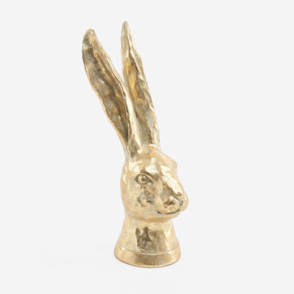 Gold Tone Hare Head Easter Decoration 35x10cm - Image 1 - please select to enlarge image