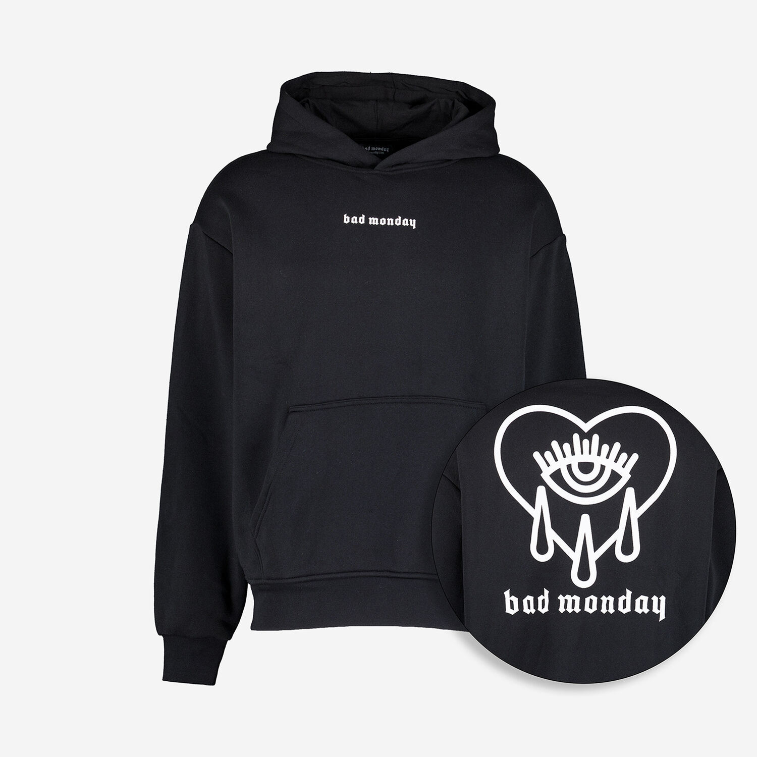 Oversized Hoodie Moschino Crying Girl Hoodie Black Bad Monday