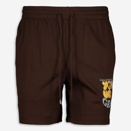 Brown Mesh Shorts - Image 1 - please select to enlarge image