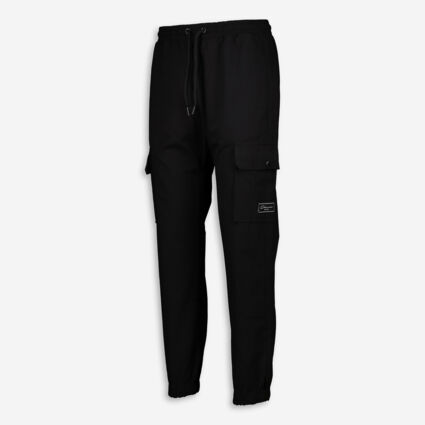 Black Cargo Cuffed Joggers - Image 1 - please select to enlarge image
