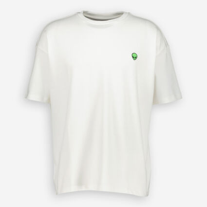 White Alien Logo T Shirt - Image 1 - please select to enlarge image
